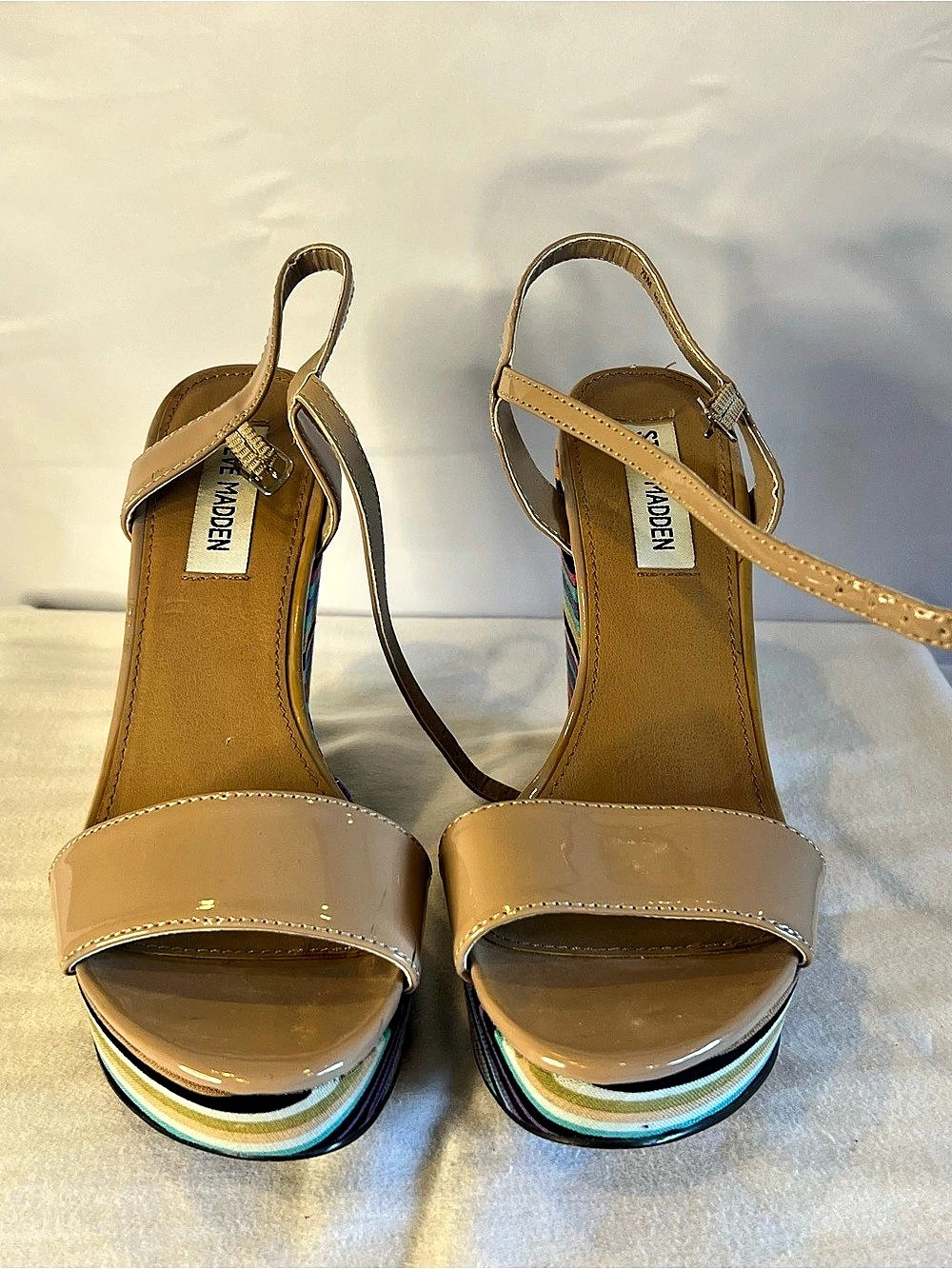 Steve Madden SOPHIA Striped Platform Wedges US 7.5